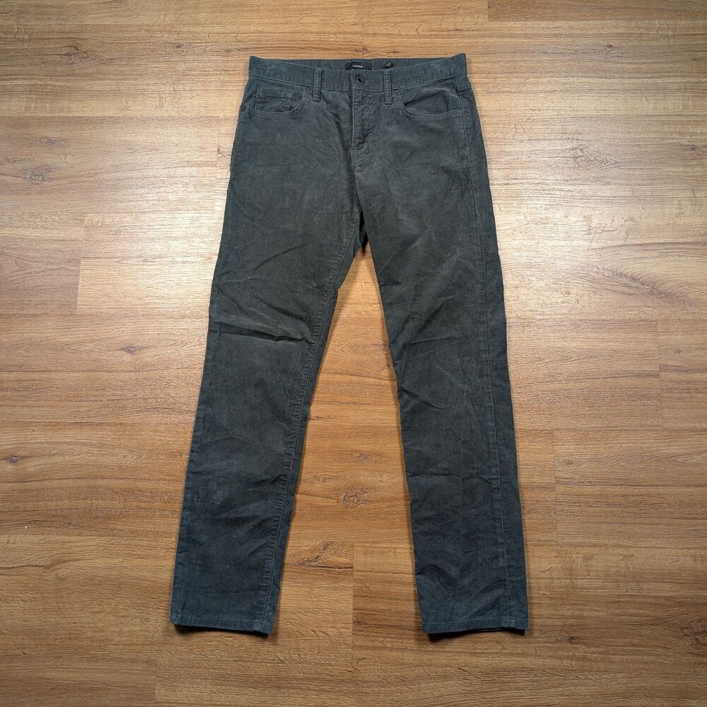 Vince Dylan Corduroy Pants Mens 30x30 Gray Slim Fit 5 Pocket Preppy Casual